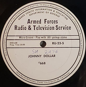 The FBI in Peace and War radio transcription disc